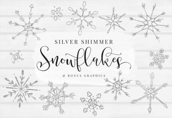 Download Silver Glitter Snowflakes + BONUS - Bonus Collection
