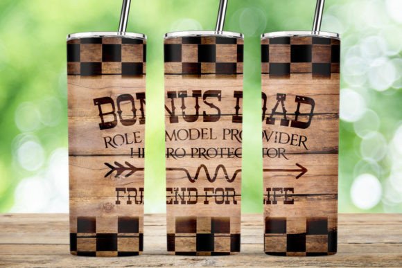 Download Checkerboard Wood BONUS DAD Tumbler Wrap - Bonus Collection
