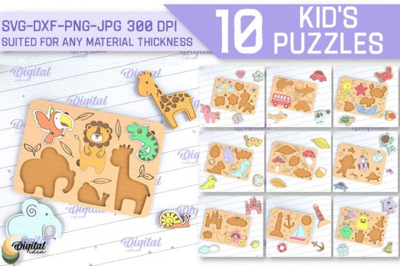 Download Educational Kids Puzzle Laser Cut Bundle - Educational Collection
